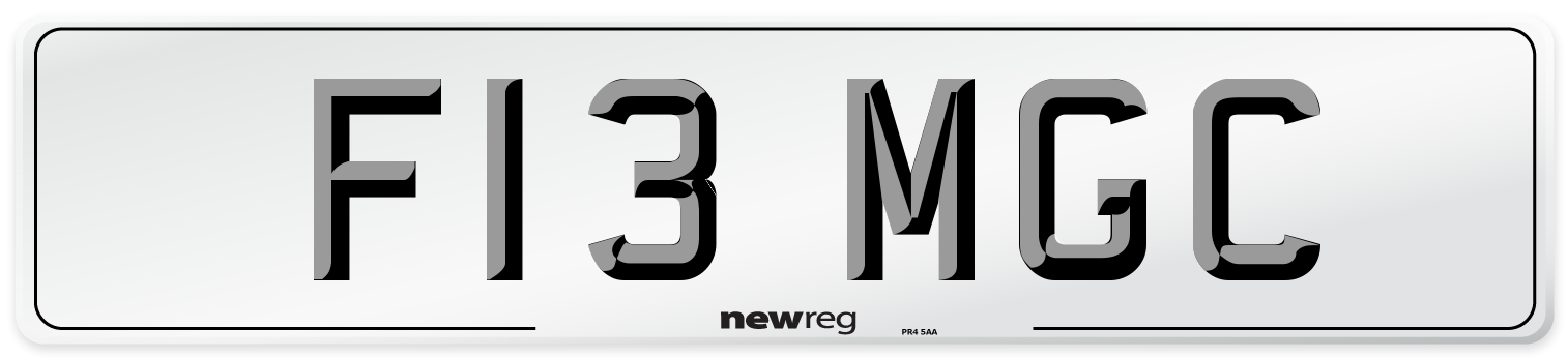 F13 MGC Number Plate from New Reg